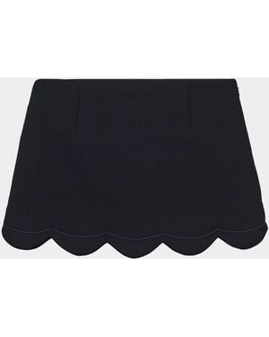 Marc Jacobs Scalloped Daisy Wool Mini Skirt - Blue