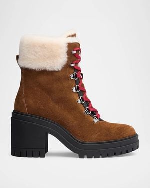 Rag & Bone Bedford 90Mm Faux Fur-Trimmed Suede Boots - Brown