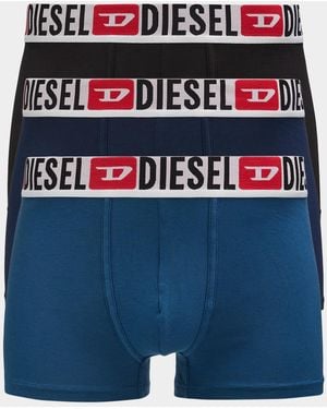 DIESEL Apos;S Damien Dcore 3-Pack Boxer Briefs - Blue
