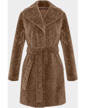 Gorski Reversible Shearling Stroller Coat - Brown