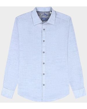 Robert Graham Avondale Woven Chambray Cotton Shirt - Blue