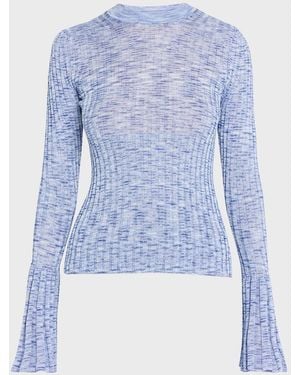 Zimmermann Mouline Long-Sleeve Top - Blue