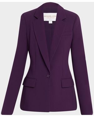 Michael Kors Tailored Single-Button Blazer - Purple