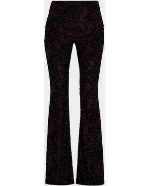 Etro Paisley Chenille Jacquard Flare Pants - Black