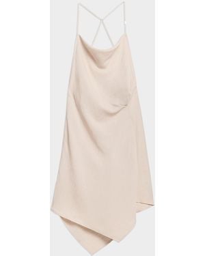 Helmut Lang Open-Back Knot Slip Dress - Natural