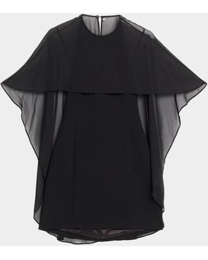 A.L.C. Adela Cape-Sleeve Mini Dress - Black