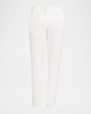 Michael Kors Samantha Slim Double Crepe Pants - White