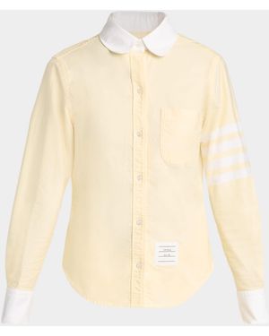 Thom Browne Oxford Peter Pan Cotton Shirt - Natural