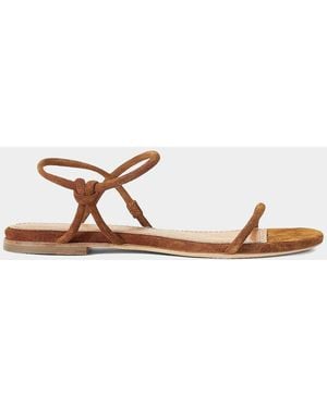 STAUD Laurel Suede Sandals - White