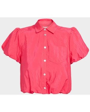 Cinq À Sept Allinae Nylon Bubble Top - Pink