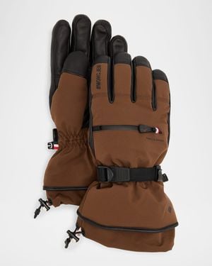 Moncler Padded Contrast Ski Gloves - Brown