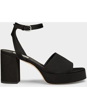 TOTEME 100Mm Satin Platform Sandals - Black