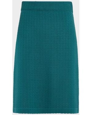Misook Straight Textured Knit Skirt - Green