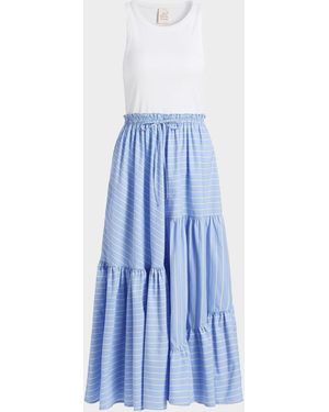 Cinq À Sept Robyn Layered Tiered Midi Dress - Blue