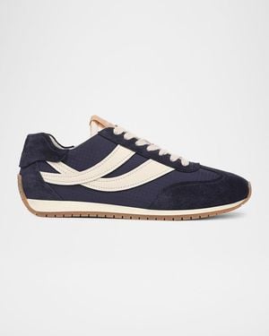 Vince Oasis Mixed Leather Runner Sneakers - Blue