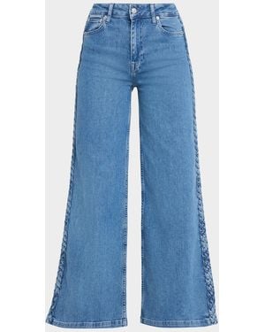 Jonathan Simkhai Booker Braided Wide-Leg Jeans - Blue