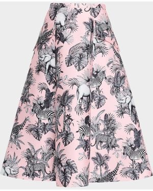 Maison Common African Adventure Pocket A-Line Midi Skirt - Multicolor