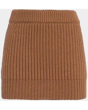Malo Rib-Knit Cashmere Miniskirt - Brown