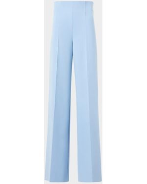 Akris Double-Face Wool Bootcut Pants - Blue
