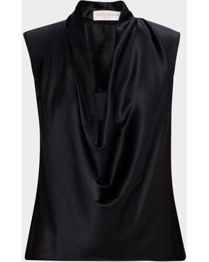 Ramy Brook Gregory Cowl-Neck Silk Blouse - Black