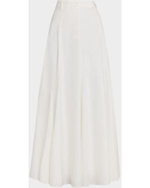 Brunello Cucinelli Techno Cotton Poplin Maxi Skirt - White