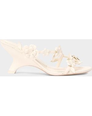 Jonathan Simkhai Willow Floral Applique Leather Sandals - Natural