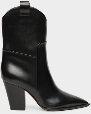 Santoni 85Mm Sharla Leather Ankle Boots - Black