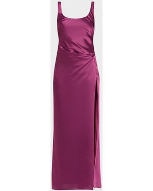 Anna Quan Etta Satin Column Dress - Purple