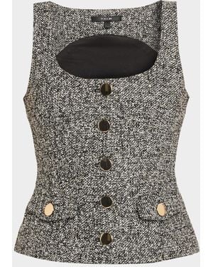 Toccin Georgia Tweed Vest Top - Gray