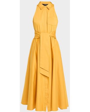 Toccin Chelsea Sleeveless Tie-Front Midi Shirtdress - Yellow