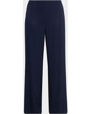 Emanuel Ungaro Wide-Leg Rhinestone Pants - Blue