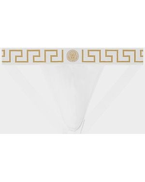 Versace Apos;S Medusa Stretch-Cotton Jock Strap - White