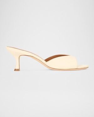 STAUD 60Mm Brigitte Leather Kitten-Heel Mules - Natural