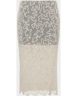 Et Ochs Willis Embroidered Net Midi Skirt - Natural