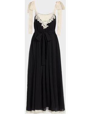 Zimmermann Roselight Lace Slip Midi Dress - Black