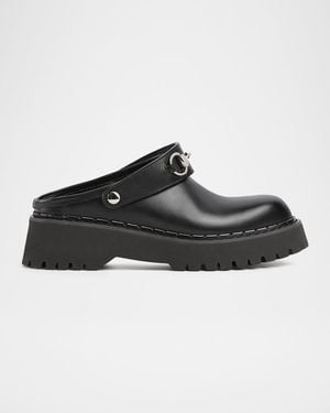 Gucci Mule With Horsebit, Leather - Black