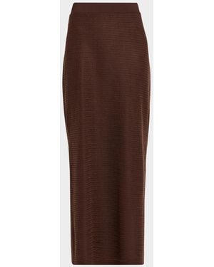 Jonathan Simkhai Nicky Knit Midi Skirt - Brown