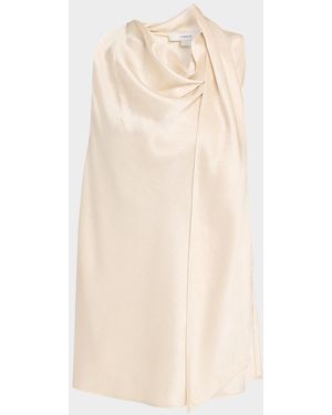 Vince Sleeveless Satin Scarf Top - Natural