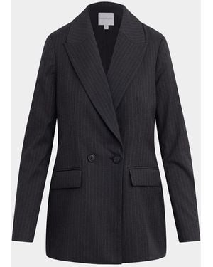 FAVORITE DAUGHTER The Suits You Pinstripe Blazer - Blue