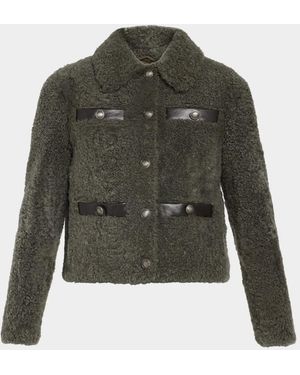 Brunello Cucinelli Fuzzy Soft Lamb Shearling Jacket - Green