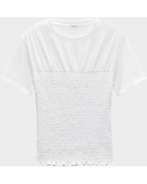 Rag & Bone Smocked Short-Sleeve T-Shirt - White
