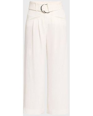 Ramy Brook Marguerite Belted Cropped Pants - White