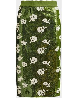 Essentiel Antwerp Jorinda Sequined Midi Skirt - Green