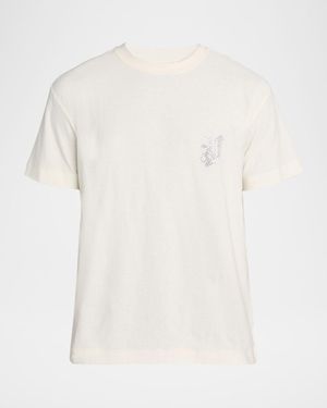 Purple Gothic Crystal Textured Jersey T-Shirt - White