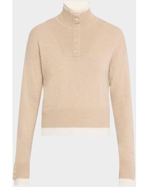 NAADAM Layered Turtleneck Wool-Cashmere Sweater - Blue