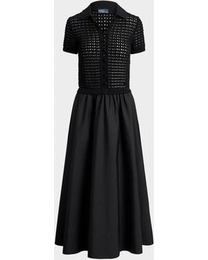 Polo Ralph Lauren Knit-Bodice Cotton Dress - Black