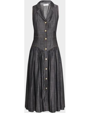 Tahari July The Madison Denim Midi Dress - Black