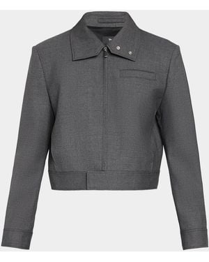 Theory Cropped Harrington Jacket - Gray