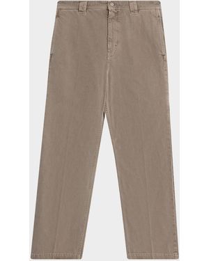 Ferragamo Apos;S Cotton Drill Flat-Front Utility Pants - Gray