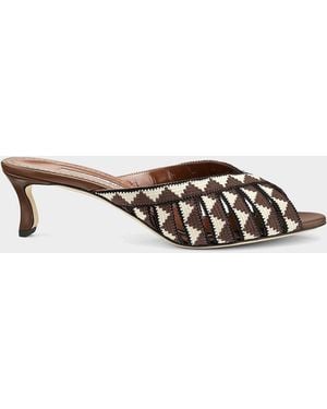 Manolo Blahnik 50Mm Trofesamu Peep-Toe Mules - Multicolor